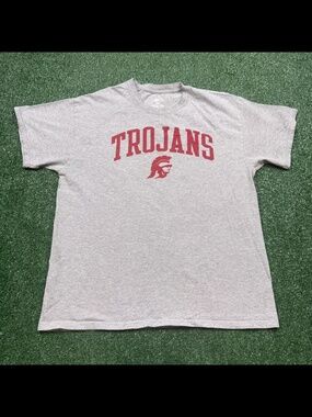USC Trojans T Shirt Mens Size L Gray Short Sleeve NCAA